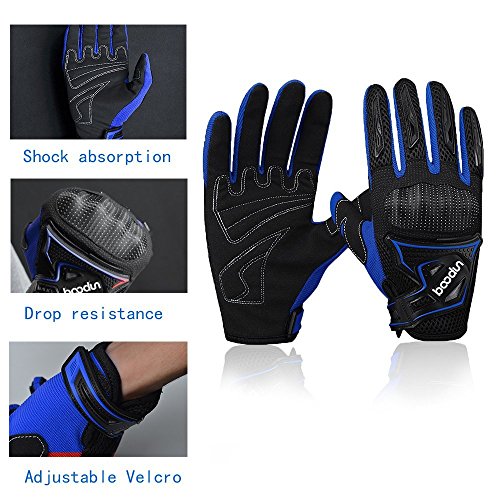 ARTOP Guantes de Moto, Guantes Transpirable de Moto Cruzada con Funda Protectora de PVC para Hombre Primavera-Verano-Otoño(Negro,L)