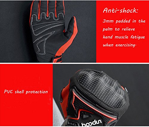 ARTOP Guantes de Moto, Guantes Transpirable de Moto Cruzada con Funda Protectora de PVC para Hombre Primavera-Verano-Otoño(Negro,L)