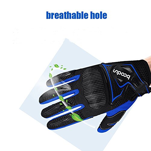 ARTOP Guantes de Moto, Guantes Transpirable de Moto Cruzada con Funda Protectora de PVC para Hombre Primavera-Verano-Otoño(Negro,L)