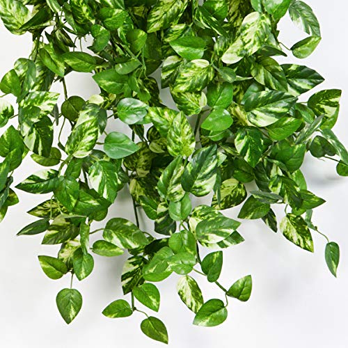 artplants.de Set 'Guinalda de potos Falsa + Spray de protección UV' - Liana de potus sintética RAHU, en Vara de fijación, Verde, 55cm