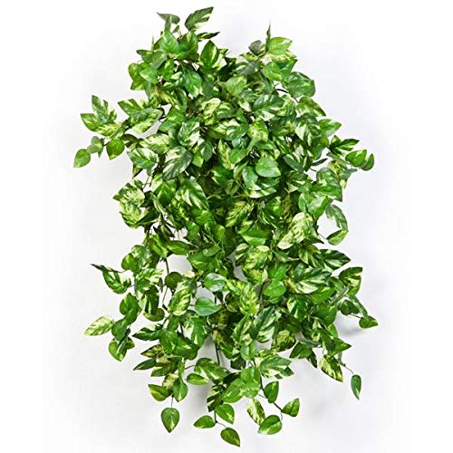 artplants.de Set 'Guinalda de potos Falsa + Spray de protección UV' - Liana de potus sintética RAHU, en Vara de fijación, Verde, 55cm