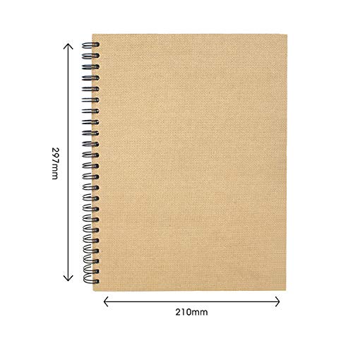 Artway Enviro - Bloc Encuadernado con gusanillo - Papel Cartridge 100% Reciclado - Tapas de aglomerado - 170 gsm - 35 Hojas - 1 x Retrato A4