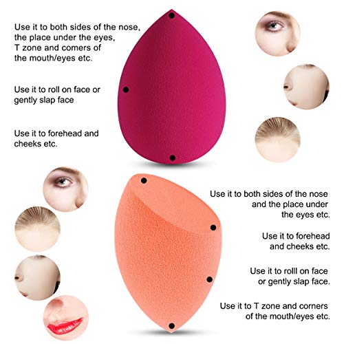 ARVOK Makeup Blender Esponjas de maquillaje de belleza, 6 piezas de esponjas de base sin látex para cosméticos líquidos/en polvo/en crema. con estuche de viaje transparente de 6 piezas (Opción 1)