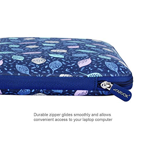 Arvok Pulgadas Funda Protectora para Portátiles/Impermeable Ordenador Portátil Caso/Neopreno del Portátil Bolsa para Acer/ASUS/DELL/Fujitsu/Lenovo/HP/Samsung/Sony (15.6-Pulgadas, Azul con Hojas)