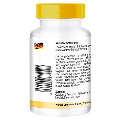 Ascorbato de calcio 300mg – Vitamina C no ácida – Vegana – 250 comprimidos