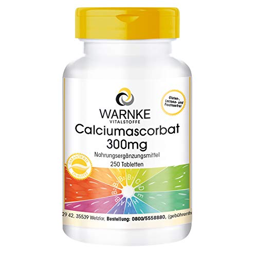 Ascorbato de calcio 300mg – Vitamina C no ácida – Vegana – 250 comprimidos