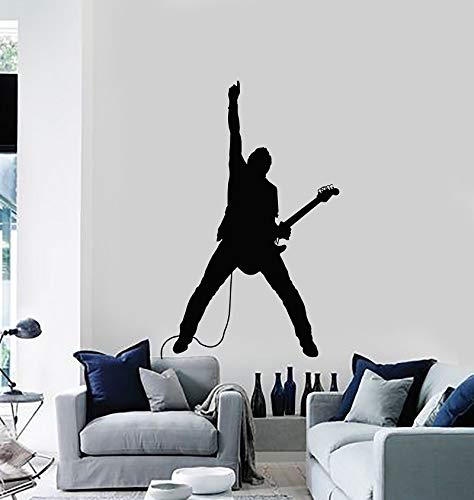 ASFGA Vinilo Tatuajes de Pared músico Rock Hero Guitarra eléctrica Music Bar Night Club Poster Living Room Home Art Dormitorio decoración 57x89cm