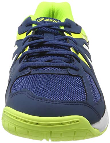 Asics Gel-Hunter 3, Zapatos de Bádminton para Hombre, Azul (Poseidon/White/Safety Yellow), 45 EU