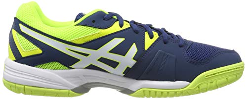 Asics Gel-Hunter 3, Zapatos de Bádminton para Hombre, Azul (Poseidon/White/Safety Yellow), 45 EU