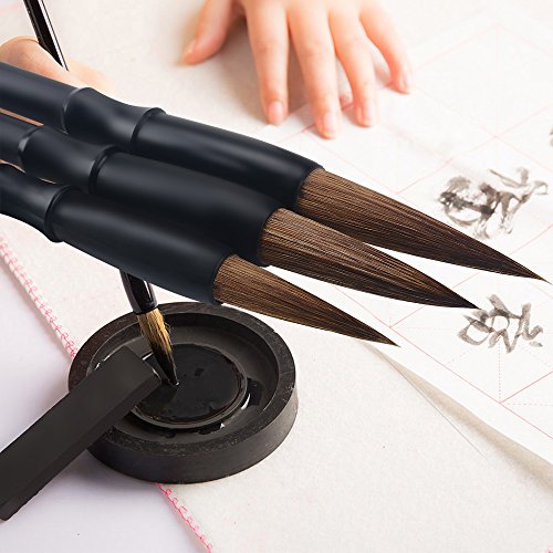 ASIV Caligrafía de pintura Japonesa Cepillo de Pluma de Agua para Escritura Y Pintura - incluyendo 3 Pz (Grande, Medio, Pequeño)