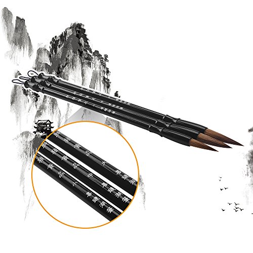 ASIV Caligrafía de pintura Japonesa Cepillo de Pluma de Agua para Escritura Y Pintura - incluyendo 3 Pz (Grande, Medio, Pequeño)