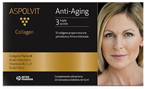 ASPOLVIT, Collagen Complemento alimenticio con colágeno, 15 ml (20 monodosis)