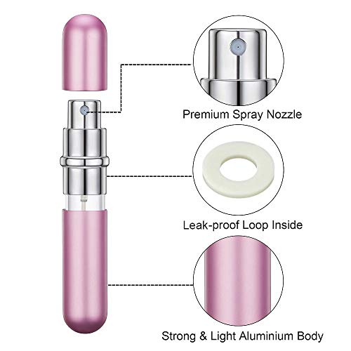 Atomizador de Perfume, Travel Mini kit Portátil de Botellas Recargables con Bomba de Embudo y Pipeta 6ml Juego de 3