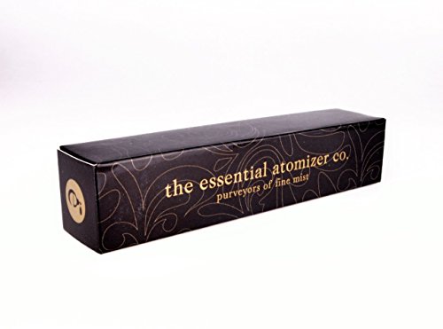 Atomizador de viaje para perfume, 10 ml, con caja de regalo de The Essential atomizer Co. negro con diseño de anillo de plata