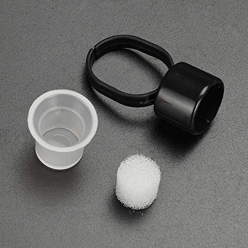 atomus 50 unidades Tattoo Anillo de tinta tazas Tattoo de tinta Ring tazas de plástico desechables pigmento anillos Cups con esponja para Micro Blading