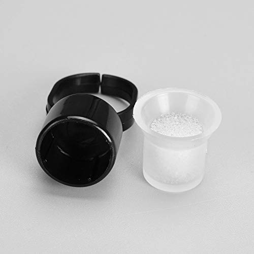 atomus 50 unidades Tattoo Anillo de tinta tazas Tattoo de tinta Ring tazas de plástico desechables pigmento anillos Cups con esponja para Micro Blading