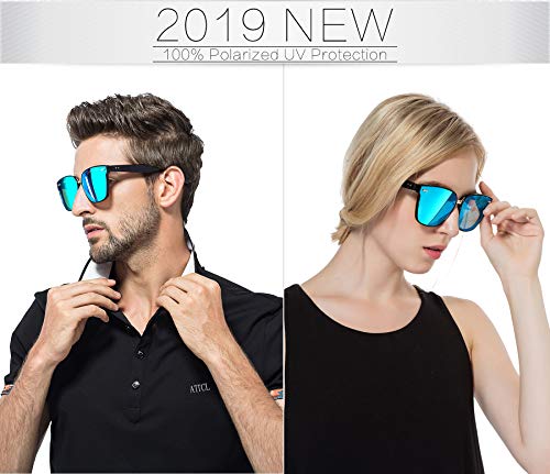 ATTCL Clásico Gafas De Sol Hombre mujer Polarizadas Protección UV 555-Blue