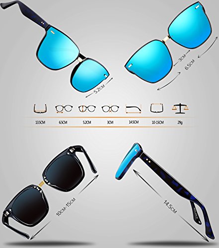 ATTCL Clásico Gafas De Sol Hombre mujer Polarizadas Protección UV 555-Blue