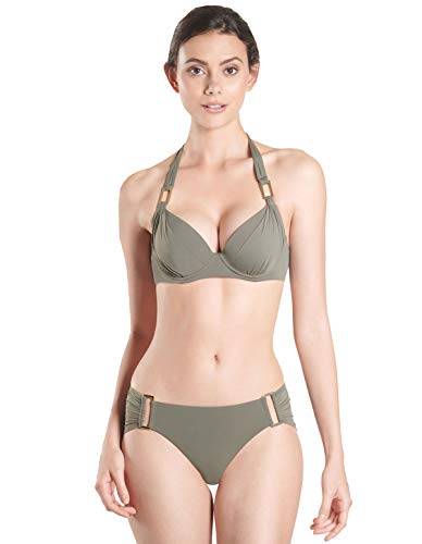Aubade NV61 Women's Esprit Sauvage Kaki Green Swimwear Beachwear Boxer Bikini Bottom 44
