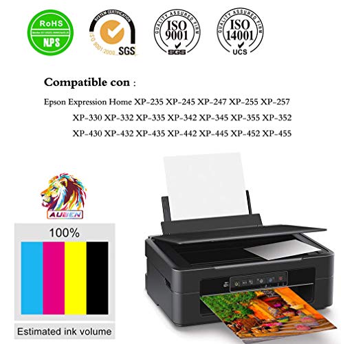 AUBEN 29XL para Epson 29 Cartuchos de Tinta 15 Compatibles con Epson Expression Home XP-255 XP-245 XP-342 XP-442 XP-235 XP-257 XP-345 XP-332 XP-247 XP-445 XP-432 XP-335 XP-435 XP-352 XP-355 XP-455