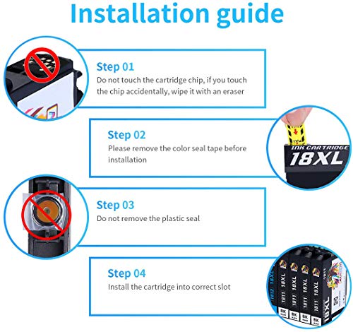 AUBEN T1816 18XL para Epson 18 Cartuchos de Tinta 12 Compatibles con Epson XP-102 XP-202 XP-205 XP-212 XP-215 XP-225 XP-33 XP-302 XP-305 XP-312 XP-315 XP-322 XP-325 XP-405 XP-412 XP-415 XP-422 XP-425