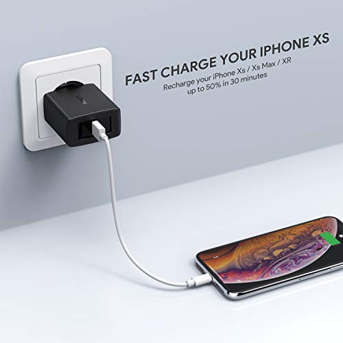AUKEY Cargador USB C con Power Delivery 18W, Cargador Móvil para Samsung Galaxy S8 / S8+ / Note8, Nexus 5X / 6P, LG G5 / G6, iPhone XS/XS MAX/XR, Nintendo Switch y más