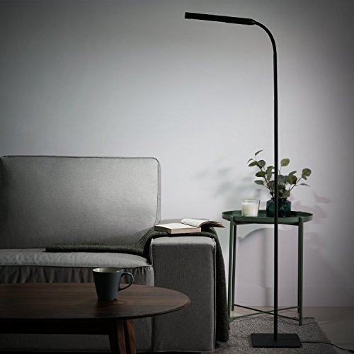 AUKEY Lámpara de Pie LED, Lámpara Táctil con Regulación Continua del Brillo, Cuello Flexible y Cuidado de Ojos, Luz Blanca Natural para Salón y Dormitorio