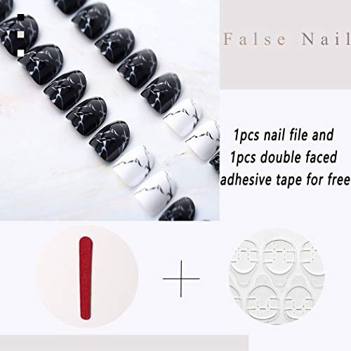 Aukmla Uñas postizas ovaladas medianas brillantes Uñas postizas decoradas con arte con prensa sobre gel Fiesta completa de punta de uñas de imitación para mujeres y niñas