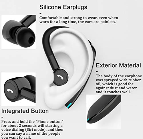 Auricular Bluetooth 5.0 Auricular Manos Libres, hasta 18-22 Horas de Tiempo de Funcionamiento para iPhone &Android, Auricular Inalámbrico con Cancelación de Ruido Durante Negocios/Oficina/Conducción
