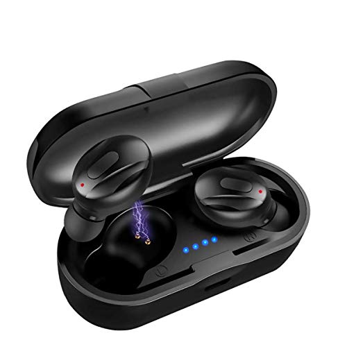 Auriculares Bluetooth 5.0,Amazco XG-13 Auriculares Inalámbricos HD Micrófono Estéreo In-Ear Auriculares Deportivo con Caja de Carga Portátil y Micrófono Integrado Compatible con iOS y Android