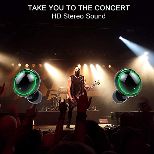 Auriculares Bluetooth, Donerton IPX8 Impermeable 150H Playtime Auriculares Inalámbricos con Hi-Fi Estéreo, In-Ear Auriculares con Caja de Carga y Micrófono Integrado, Pantalla LCD y Control Tactil