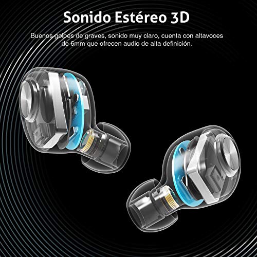 Auriculares Bluetooth, ENACFIRE E18 Auriculares Bluetooth Inalámbricos Mini Twins Estéreo In-Ear Bluetooth 5.0 con Caja de Carga Portátil