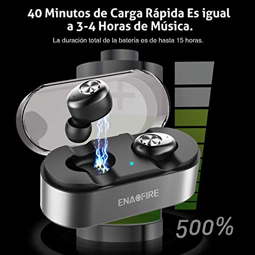 Auriculares Bluetooth, ENACFIRE E18 Auriculares Bluetooth Inalámbricos Mini Twins Estéreo In-Ear Bluetooth 5.0 con Caja de Carga Portátil