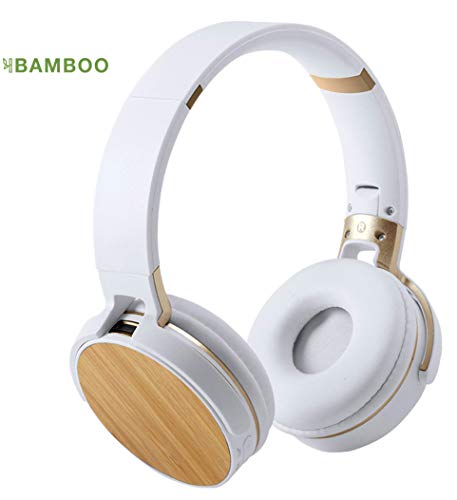 Auriculares de línea Nature. Diseño Plegable de Diadema, con conexión Bluetooth® 5.0 y Detalles en bambú, Radio FM, función Manos Libres, con Ranura para Tarjeta Micro SD