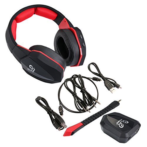 Auriculares inalámbricos de videojuegos de winkona, compatibles con PS4, PS3, Xbox One, Xbox 360, ordenador, auriculares de sonido claro, micrófono extraíble, recargables