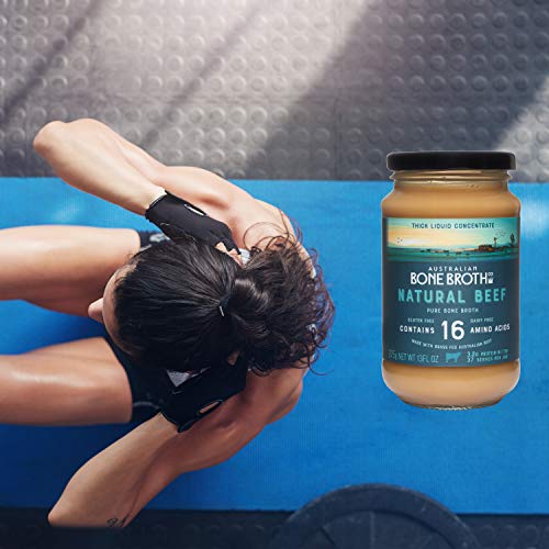 Australian Beef Bone Broth Concentrate- New 375 gram Jar- Build your immune system, gut health, bone + joint strength. Great for soups, stock beverage 37 Serves- Natural Flavor - Made in Australia