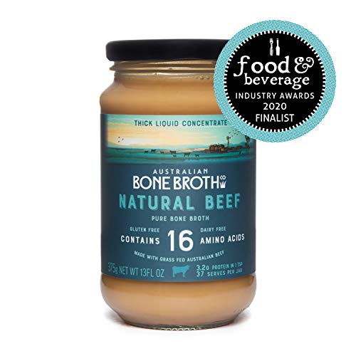 Australian Beef Bone Broth Concentrate- New 375 gram Jar- Build your immune system, gut health, bone + joint strength. Great for soups, stock beverage 37 Serves- Natural Flavor - Made in Australia