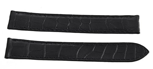 Auténtica piel de Cartier negro banda correa de reloj banda 16 mm