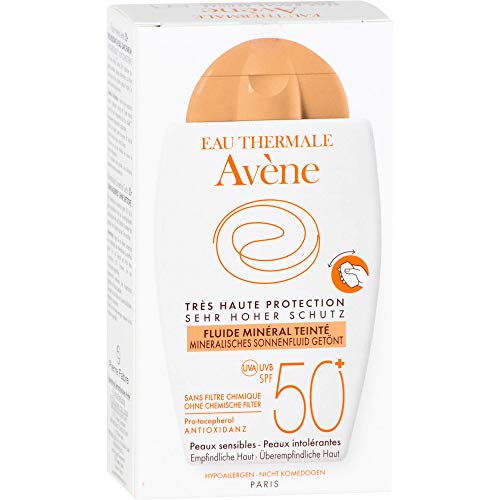 Avène - Fluido solar mineral tintado SPF 50+, 40 ml