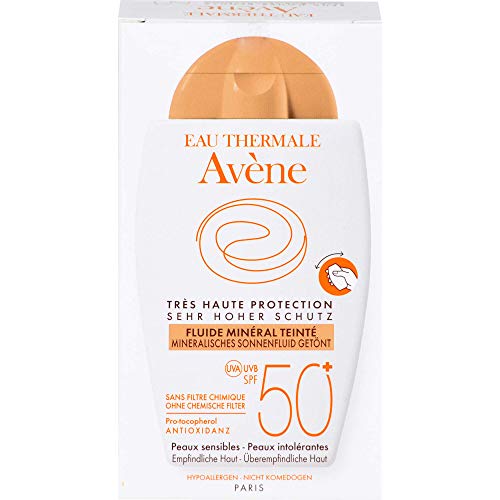 Avène - Fluido solar mineral tintado SPF 50+, 40 ml