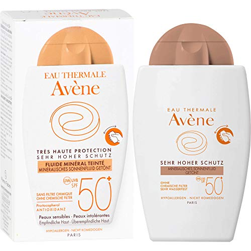 Avène - Fluido solar mineral tintado SPF 50+, 40 ml