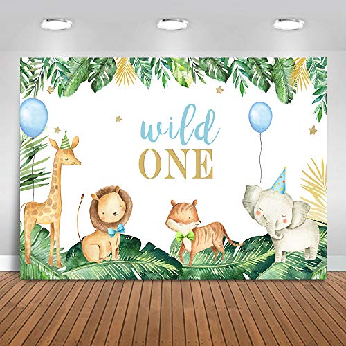 Avezano Safari Animals First Birthday Party Backdrop Wild One Forest Photo Booth Backdrops Elephant Baby Party Balloons Photography Background Banners 2,2x1,5m