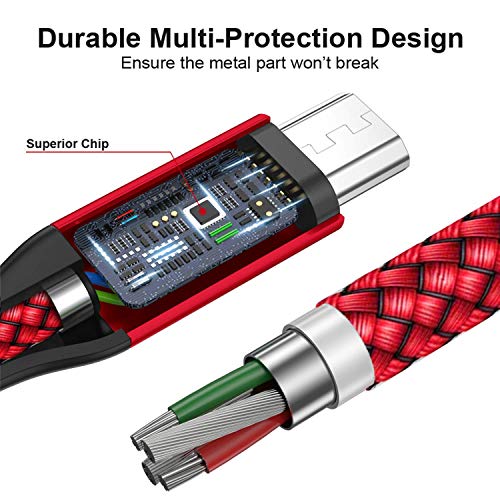 AVIWIS Cable Micro USB, [4Pack 0.3m 1m 2m 3m] Micro USB Cable Carga Rápida Trenzado de Nylon per Android Redmi Note 5/6, Kindle, Nexus