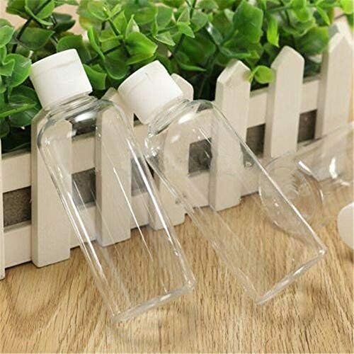 AYEN 10 Piezas de Botellas de plástico vacías Recargables Transparentes con Tapas abatibles Tamaño de Viaje Libre de BPA Recipiente para artículos de baño Jabón Champú Loción bronceadora Líquido 2
