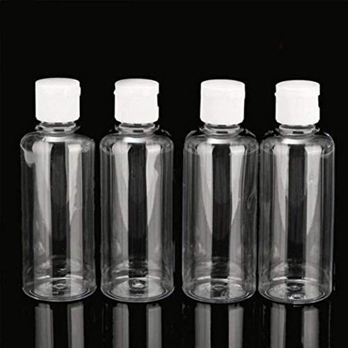 AYEN 10 Piezas de Botellas de plástico vacías Recargables Transparentes con Tapas abatibles Tamaño de Viaje Libre de BPA Recipiente para artículos de baño Jabón Champú Loción bronceadora Líquido 2