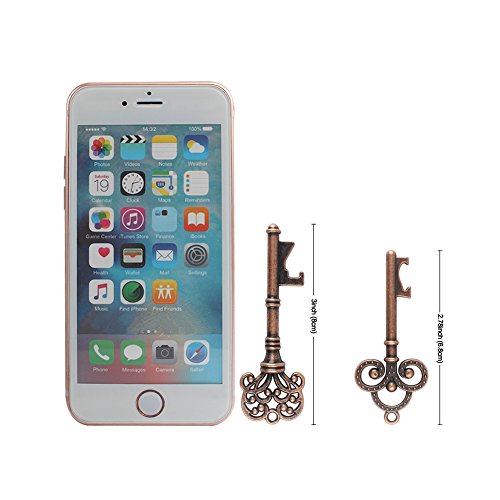 AYTAI Pack de 50 regalos para bodas, diseño de llave Skeleton con función abrebotellas, con tarjeta, para decoración (corona: 7,6 cm)