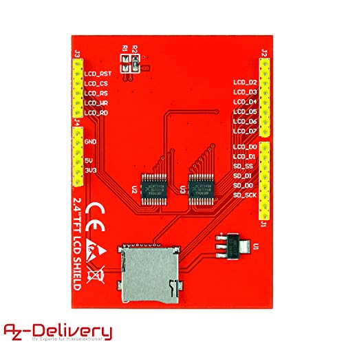 AZDelivery 2.4 pulgadas TFT LCD Touch Display Shield Modulo Pantalla Tactil SPI TFT 240x320 ILI9341 5V compatible con Arduino UNO