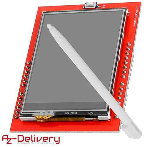AZDelivery 2.4 pulgadas TFT LCD Touch Display Shield Modulo Pantalla Tactil SPI TFT 240x320 ILI9341 5V compatible con Arduino UNO