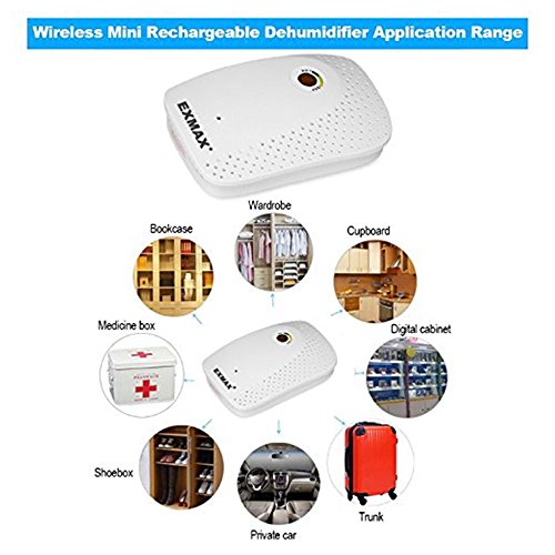 AZX Mini Deshumidificador Portátil de Aire, Deshumidificador Recargable para el Micro Lugar,Cajón, Shoebox, Almacenamiento,Enchufe EU