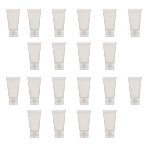 B Baosity 20 Pedazos Botella Miniatura para Crema de Limpiador Facial 30 ml Frasco Cosmético Rellenable para Viaje - Frasted-Flip Cap